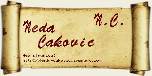 Neda Caković vizit kartica